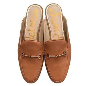 Sam Edelman "Linnie" Leather Bit Mule – Cognac Brown Loafers, Size 9.5M Shoes
